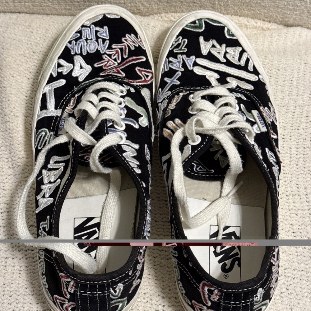 Vans OG Authentic LX Zodiac Pack VN0A4BV94IK Black Embroidered Shoes Mens 8 - Picture 9 of 10